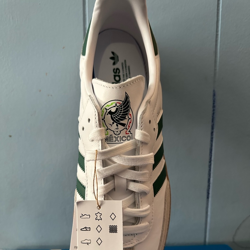 Adidas Samba Team Mexico Soccer Shoes HQ7036 White Collegiate Green Size 10.5